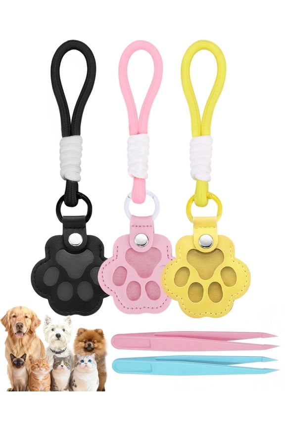 Paw Keychain for Pet Hair - Premium Leather Pet Fur Keepsake, Dog  Keychain Memorial Keyring, Reusable  Hair Keepsake, Waterproof Pet Fur Memory Charm for Dog/Cat Lovers (Pink/Black/Yellow)