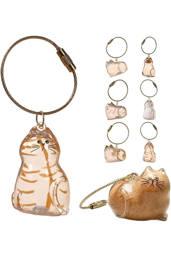 Cat Fur Storage Bottle Keychain- My Pet's Fur Container,Transparent Cat Hair Storage Box Pendants,Capsule Toys Pet Hair Container,Collection Cat Hair Keychain Bottle,Pet Memorial Gifts Accessories