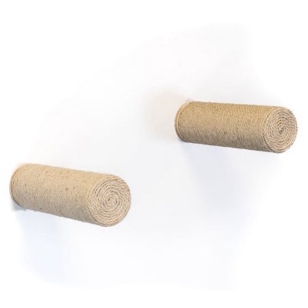 Cat Furniture Wall-Mounted Scratcher Cat Steps, Sisal Rope Scratching Posts Floating Cat Wall Perches, Set of 2
