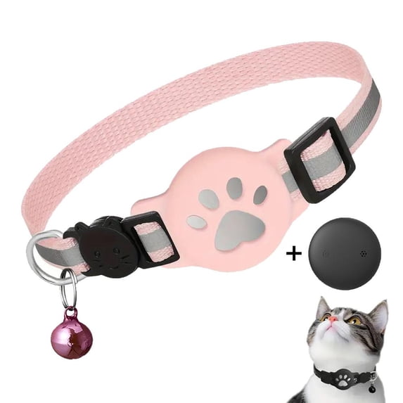 Cat GPS Collar, Real-Time Pet Location & Alerts, No Monthly Fee, Waterproof Adjustable Collar, Works with iOS Find My & Android