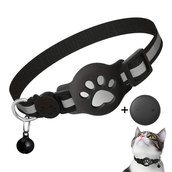 Cat GPS Collar, Real-Time Pet Location & Alerts, No Monthly Fee, Waterproof Adjustable Collar, Works with iOS Find My & Android
