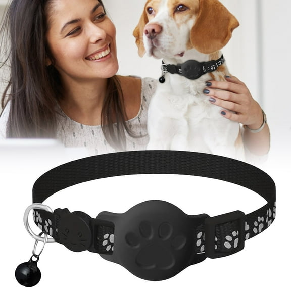 Cat GPS Tracker Collar, Footprint Pattern Silicone Smart Locator 1 Pack, Compatible with Apple Find My, Adjustable Anti-Lost Tracking Device for Pets 7.5-12.6 Inch