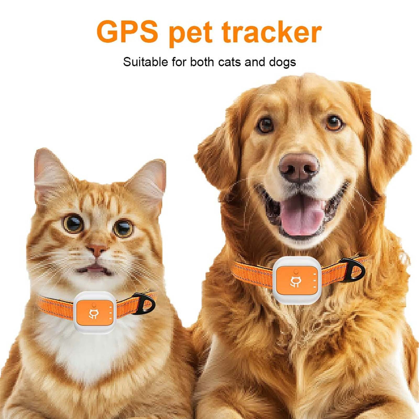 Cat GPS Tracker Collar - Real-Time Location Tracking, Virtual Fence, Daily Historical Route, Activity Monitor & Sound Light Alert