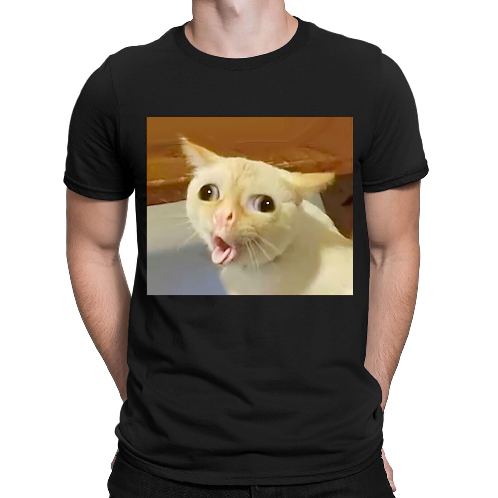 Cat Gagging Funny Kitty Feline Iconic Meme Joke Mens Womens T-Shirts ...