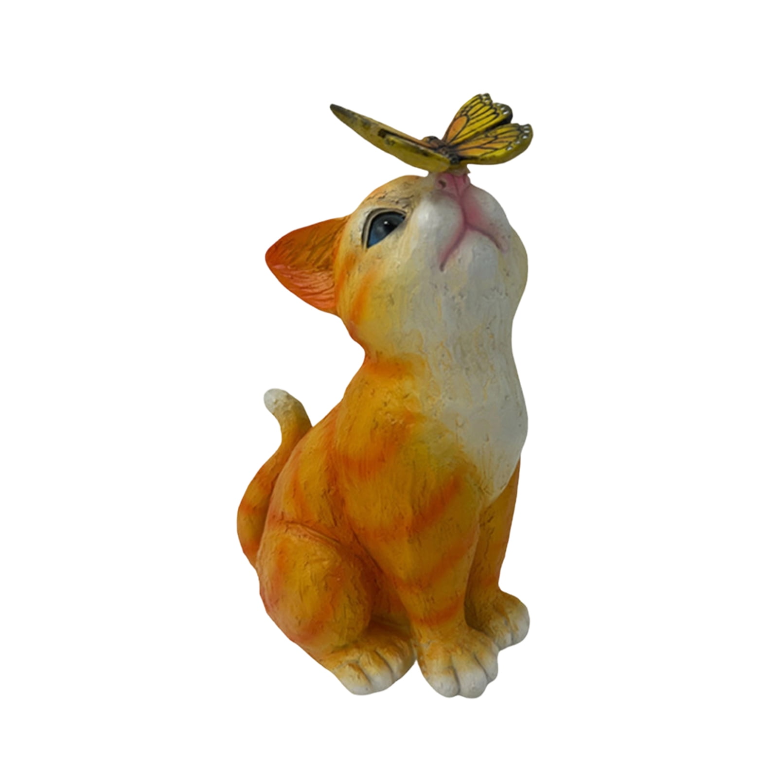 Cat Garden Figurines Outdoor Decor, Solar Statue with LED Lights Waterproof Garden Art Decor for Patio Yard Lawn