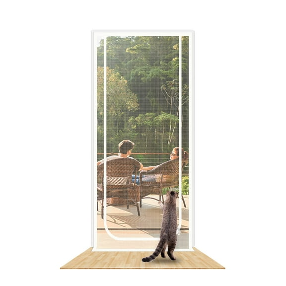 Cat Gate Balcony Door 110 cm x 220 cm, Thickened Cat Protection Screen Fly Screen