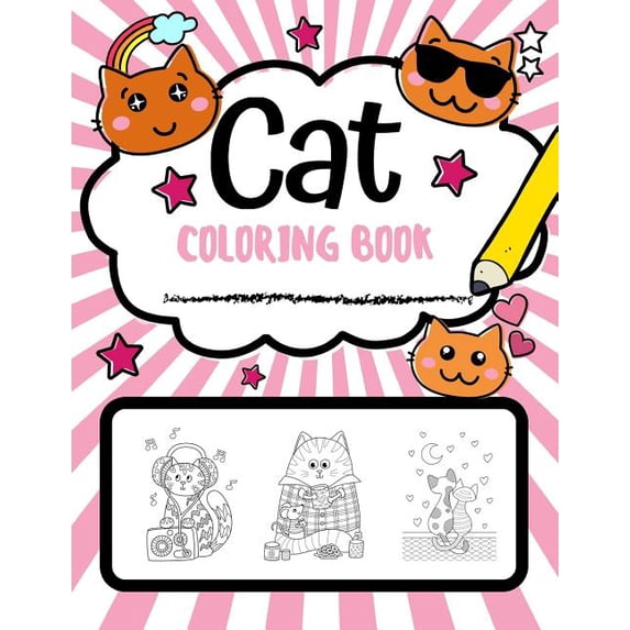 Cat Gifts Cat Coloring Book: Super Cute Cat Coloring Pages, Perfect Cat Lover Gift, Book 1, (Paperback)