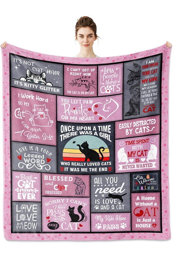 Cat Gifts for Cat Lovers, Cat Lover Gifts for Women, Gifts for Cat Lovers Blanket 60" X 50", Cat Lover Gifts, Cat Lover Gifts for Girls, Cat Mom Gifts for Women, Cat Gift Ideas for Birthday Christmas