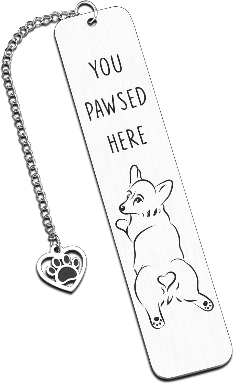 Bewudy Stainless Steel Cat Bookmark - "You Pawsed Here" Cute Kitten Claw Design, Gift For Book Lovers & Cat Lovers