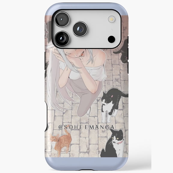 Cat Girl Cartoon Style Street Cat 2 iPhone Case 17 11 12 13 14 15 16 Pro Max