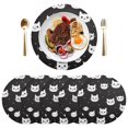 Cat Glad Face Round Placemats Set of 6 PVC Table Place Mats NonSlip