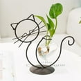thumbnail image 1 of Cat Glass Planter Vase Holder, Plant Terrarium, Propagation Station, Metal Stand for Hydroponics Plants Home Garden Wedding Decoration Outdoor Planter Ideas Modern Creative, 1 of 8