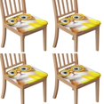 thumbnail image 1 of Cat with Glasses and Sunflower Seat Covers for Dining Room Chairs Set Of 4,Stretch Printed Washable Chair Seat Cover with Elastic Ties and Button,Removable Waterproof Couch Cushion Covers, 1 of 6