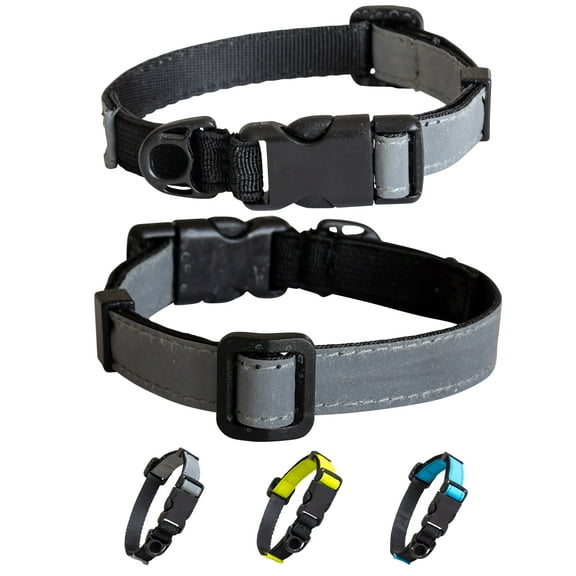 Cat Collar, Elastic, Safe, Not Breakaway, Adjustable, Comfortable, Reflective Silver