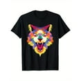 thumbnail image 1 of Cat Graphic Tee Vintage T-Shirt Top Cotton Fashion Casual Short Sleeve Round Neck Shirt Black S-5XL, 1 of 5
