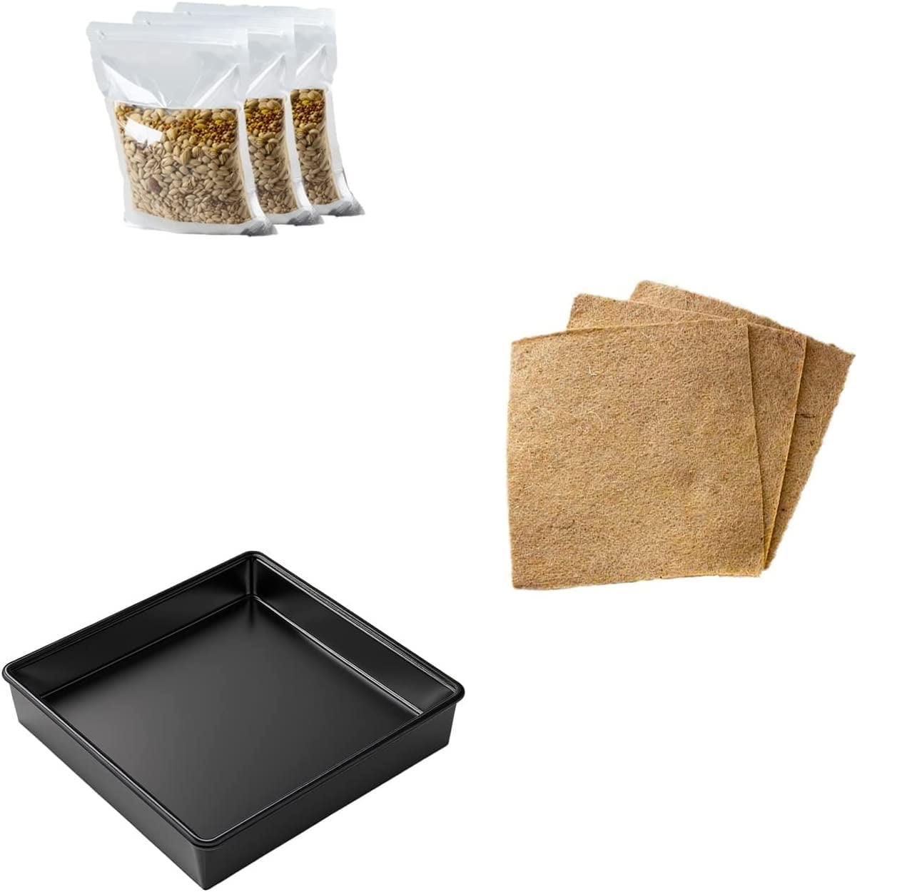 Cat Grass Growing Kit - Organic Seed, Jute Grow Mats, 10 x 10 Grow Container - Great for Indoor or Outdoor Cat, Dogs and Other Pets - Pet Grass (Complete Cat Grass Kit)