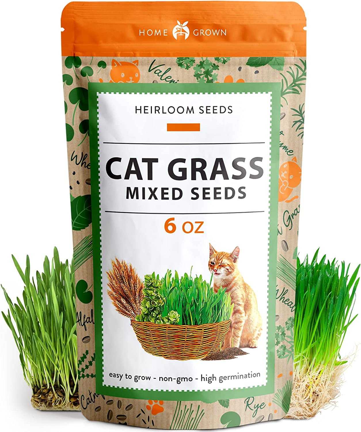 Cat Grass Seeds (6oz) Barley & Oat Seeds Mix Cat Grass Seeds Bulk