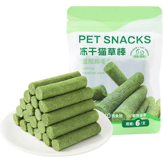 Cat Grass Sticks, Delicious Cat Grass Chew Sticks, Edible Cat Chew Toys, Cat Treats, Teeth Cleaning And Hairball Removal, 3 Packs Of 18 Sticks Each.