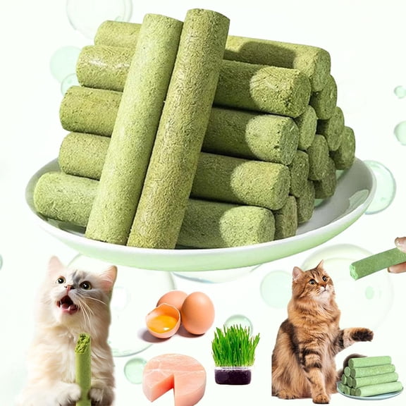 Cat Grass Teething Stick Cat Treats, Cat Grass Sticks for Indoor Cats, Cuddles and Meow Cat GrassSticks for Hairball, Cat Chew Stick Natural Molar Rod, Cat Grass Sticks Increase Appetite，5.3oz