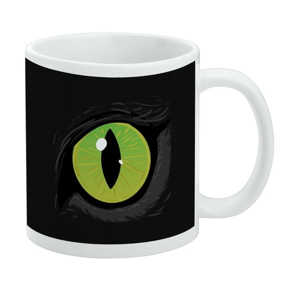 Cat Green Eye White Mug