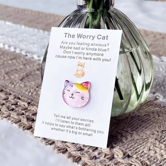 Cat Greeting CardFrom The Heart Worry Cat Handmade Cat Pocket Cat Pocket Hug Mini Animal Pocket For Cats Cat Memorial Cards Cat Pet Sympathy Cards