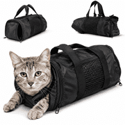 Cat Grooming Bag,Pet Pouch,Adjustable for Trimming Claw Nails Heavy Duty Mesh Feline Grooming Bathing