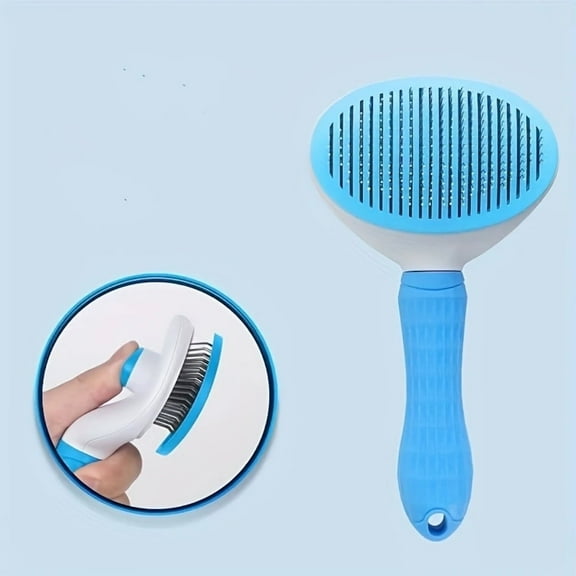 Cat Grooming Brush,One-Click Hair Removal Comb,Ergonomic Handle, Gentle Deshedding Tool for Cats & Dogs,Effective Fur Cleaning,1pcs.