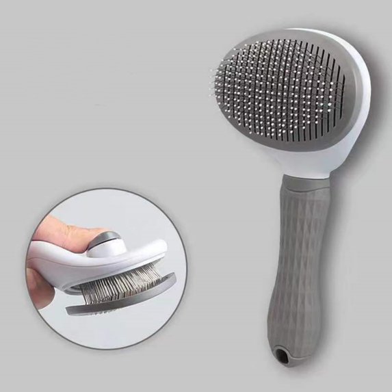 Cat Grooming Brush,One-Click Hair Removal Comb,Ergonomic Handle, Gentle Deshedding Tool for Cats & Dogs,Effective Fur Cleaning,1pcs.