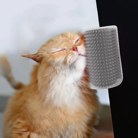 Cat Grooming Brush, Wall Corner Self Grooming Tool for Massage and Scratching, Easy to Clean