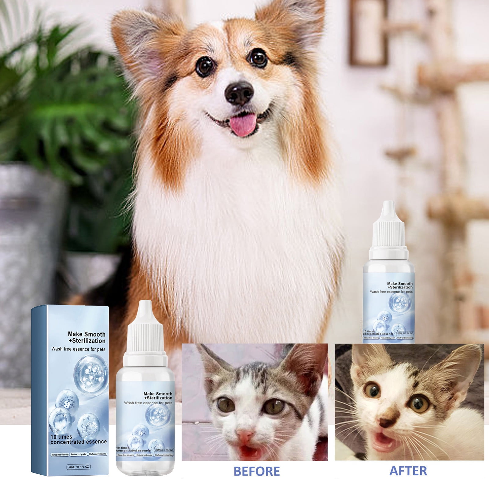 Cat Grooming Clippers Kit Cat Shaver and Cat Paw TrimmerChristmas Travel Separation Sedative Free Pet Cat Cat Dog Water Cleaning Soft And Fragrant Hair Care 20ML Walmart