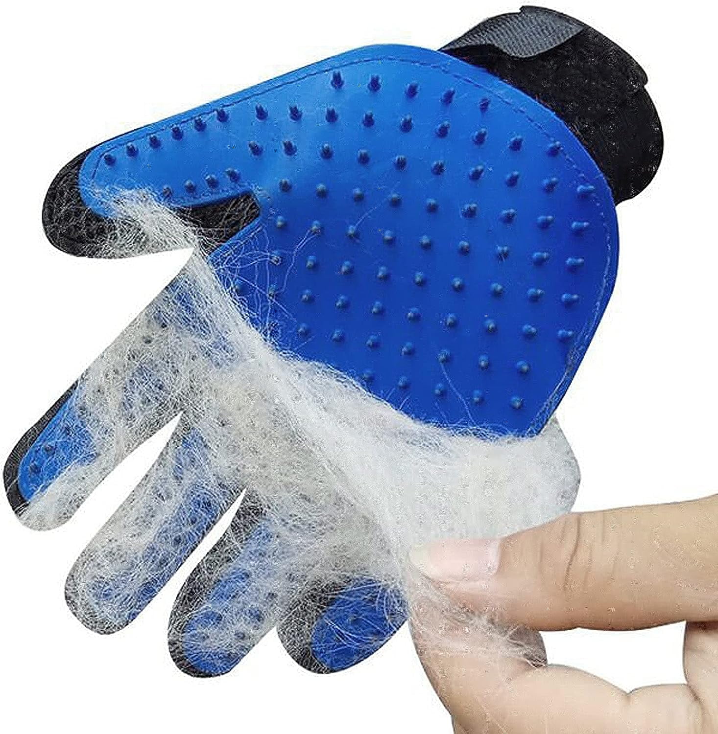 Cat Grooming Glove - Enhanced Five Finger Design - Long & Short Fur - Gentle De-Shedding Brush