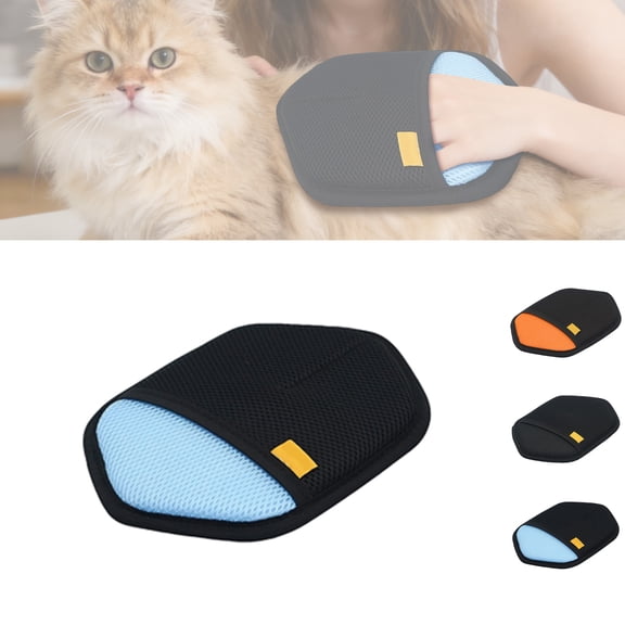 Cat Grooming Glove Pet Hair Remover Mitt Breathable Mesh Fabric Reusable Gentle Brushing Shedding Control for Cats Dogs and Daily Home Pet Care Blue