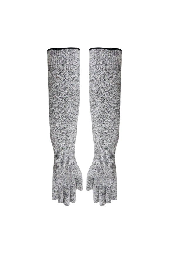 Cat Grooming Gloves, Cat Gloves Bite Proof , 11" Extra-Long Pet Handling Gloves Arm Sleeves for Handling and Veterinary Use, Anti-Scratch Protective Sleeves for Nail Trimming, 1Pair(Grey,11x4")