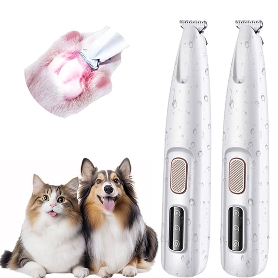 Cat Grooming Trimmer with LED Light, Rechargeable Low Noise Pet Paw Hair Clipper