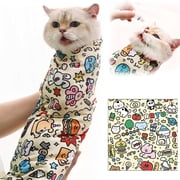 Cat Grooming Wrap,Anti-Escape Cat Swaddle Wrap,Self-Adherent Cat Wrap for Cutting Nails,Multifunctional Anti-Scratch Cat Restraint Wrap M-21.7" within 6 Pound