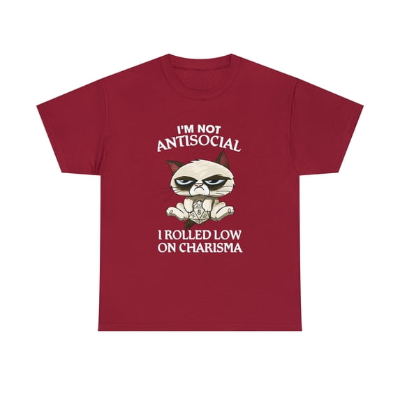 Cat Grumpy Im Not Antisocial I Rolled Low On Charisma Tshirt