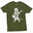 thumbnail image 1 of Cat Guitarist Rock Music Tee Band Jazz Country Guitar T-Shirt Funny Musical Pet Tshirt (3X-Large Military Green), 1 of 6
