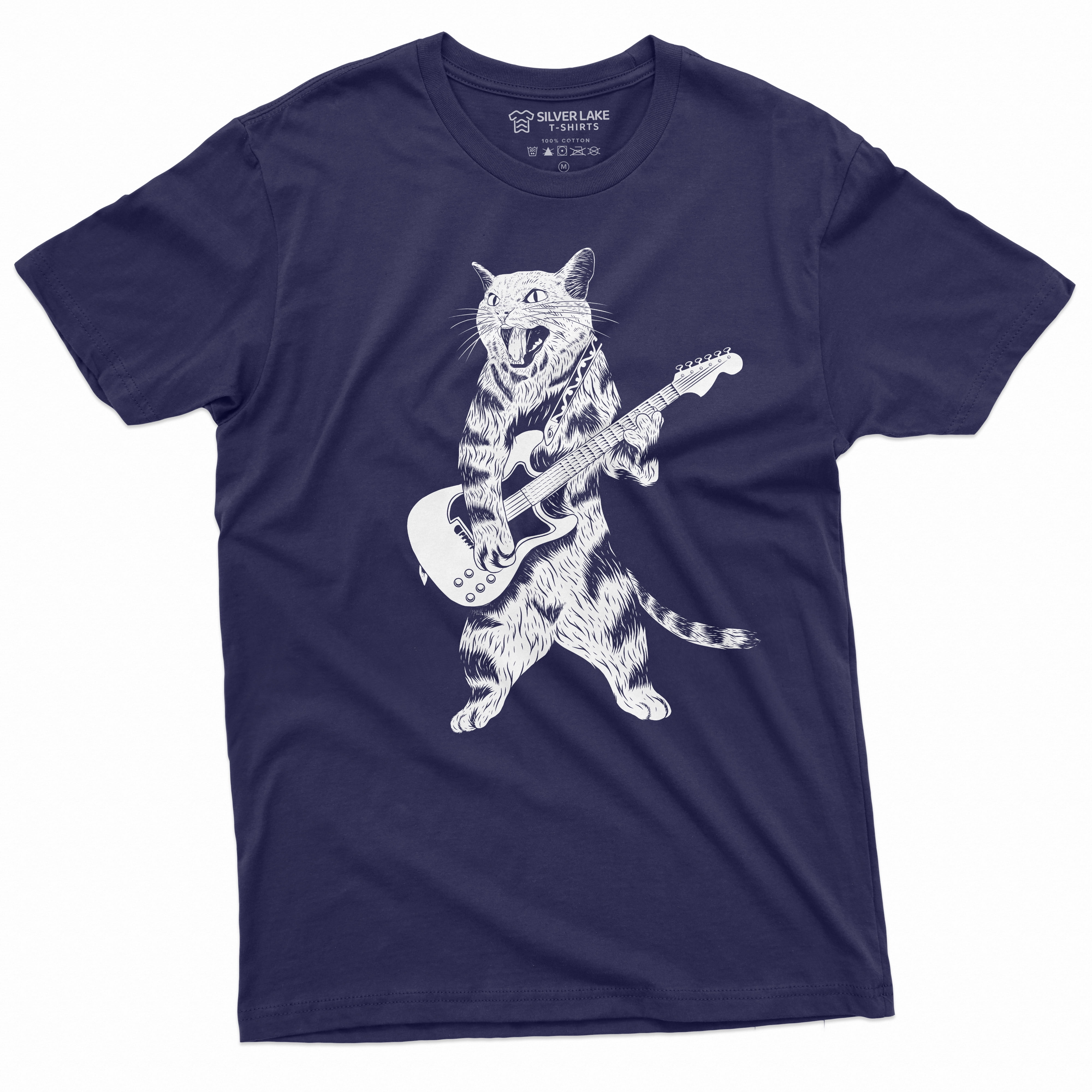 Cat Guitarist Rock Music Tee Band Jazz Country Guitar T Shirt
