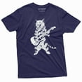 thumbnail image 1 of Cat Guitarist Rock Music Tee Band Jazz Country Guitar T-Shirt Funny Musical Pet Tshirt (Medium Navy Blue), 1 of 5