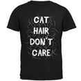 thumbnail image 1 of Cat Hair Don't Care Black Adult T-Shirt - Small, 1 of 1