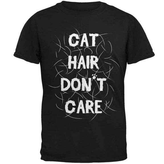 Cat Hair Don't Care Black Adult T-Shirt - X-Large