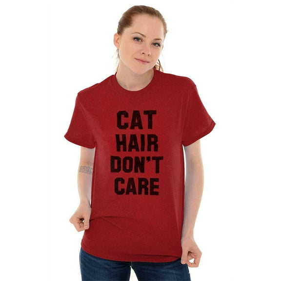 Cat Hair Don't Care Kitty Lover Funny Women's Plus Size Graphic Tee Brisco Brands 3X