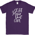 thumbnail image 1 of Cat Hair Don't Care T-Shirt Funny Kitten Animal Pet Humor Gift Tee - Purple, 3XL, 1 of 1