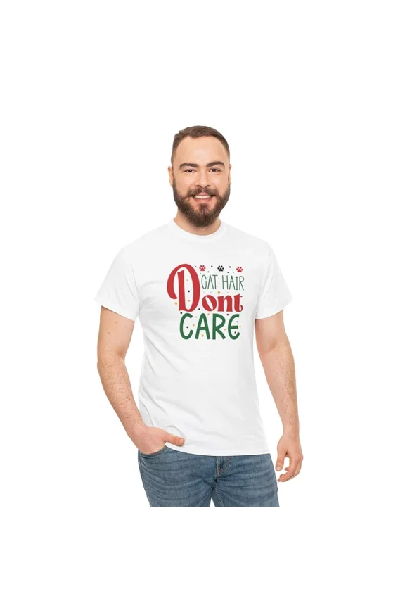 Cat Hair Dont Care Dog T-Shirt Funny Puppy Paw Print Tee For Pet Owners Unisex S-5XL Hot Trending Shirt, Vintage Birthday Gift