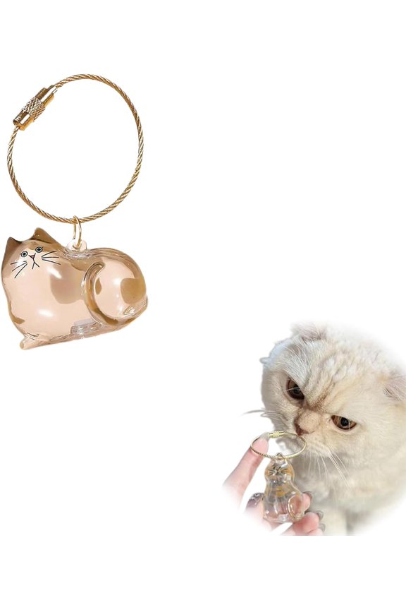 Cat Hair Keepsake Bottle Pendant, Memorial Keychain For Cats Hair Storage