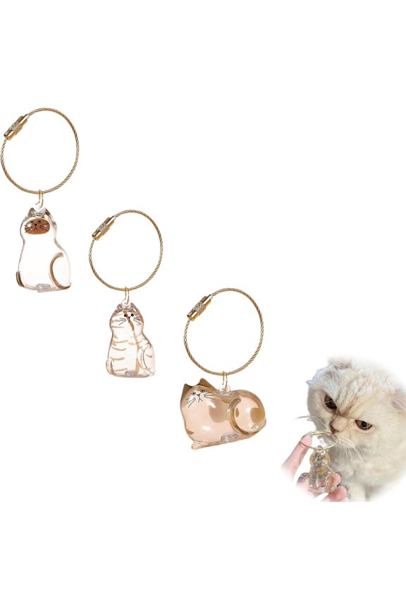 Cat Hair Keepsake Capsule Keychain, Memorial Pendant
