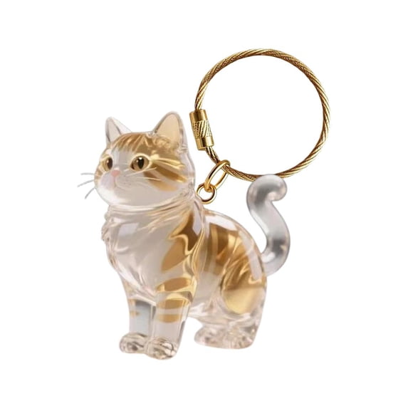 Cat Hair Keychain, Decorative Pet Memorial Acrylic Keepsake Holder