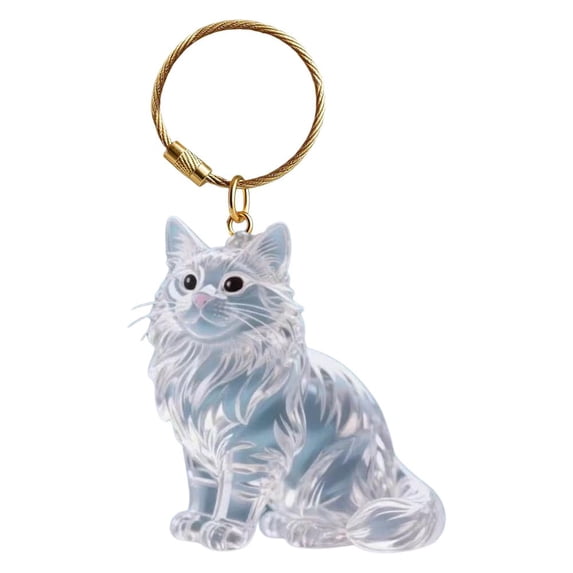 Cat Hair Keychain, Decorative Pet Memorial Acrylic Keepsake Holder