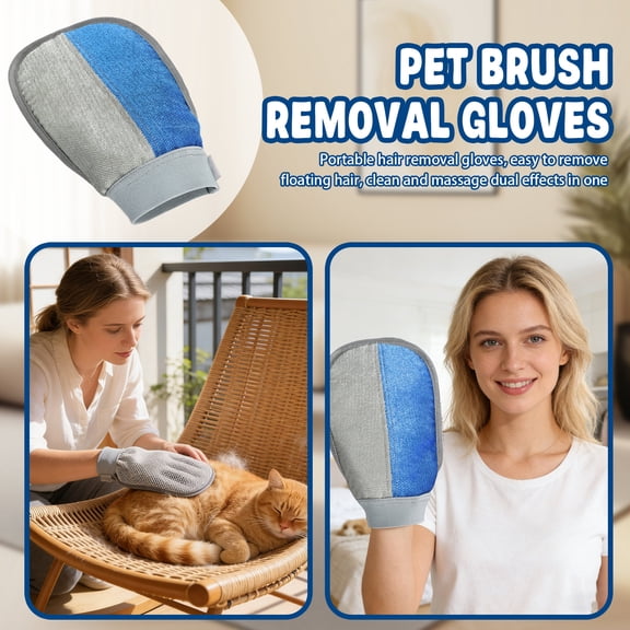 Cat Hair Remover Glove Electrostatic Washable Pet Grooming Tool Dog Hair Remover Cleaning Glove Multi-Purpose Removal Accessory Pet Care Gadget for Kitten Puppy Clothing Couch Sofa Bed