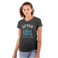 thumbnail image 1 of Cat Hair Single People Glitter Funny Womens Slim Fit Graphic Tee Brisco Brands X, 1 of 4